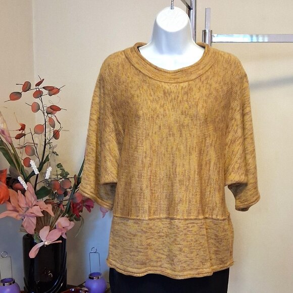 NWT Batwing Sleeves Mustard Yellow Cardigan Knitwear Lightweight Ladies Sweater - Picture 2 of 5